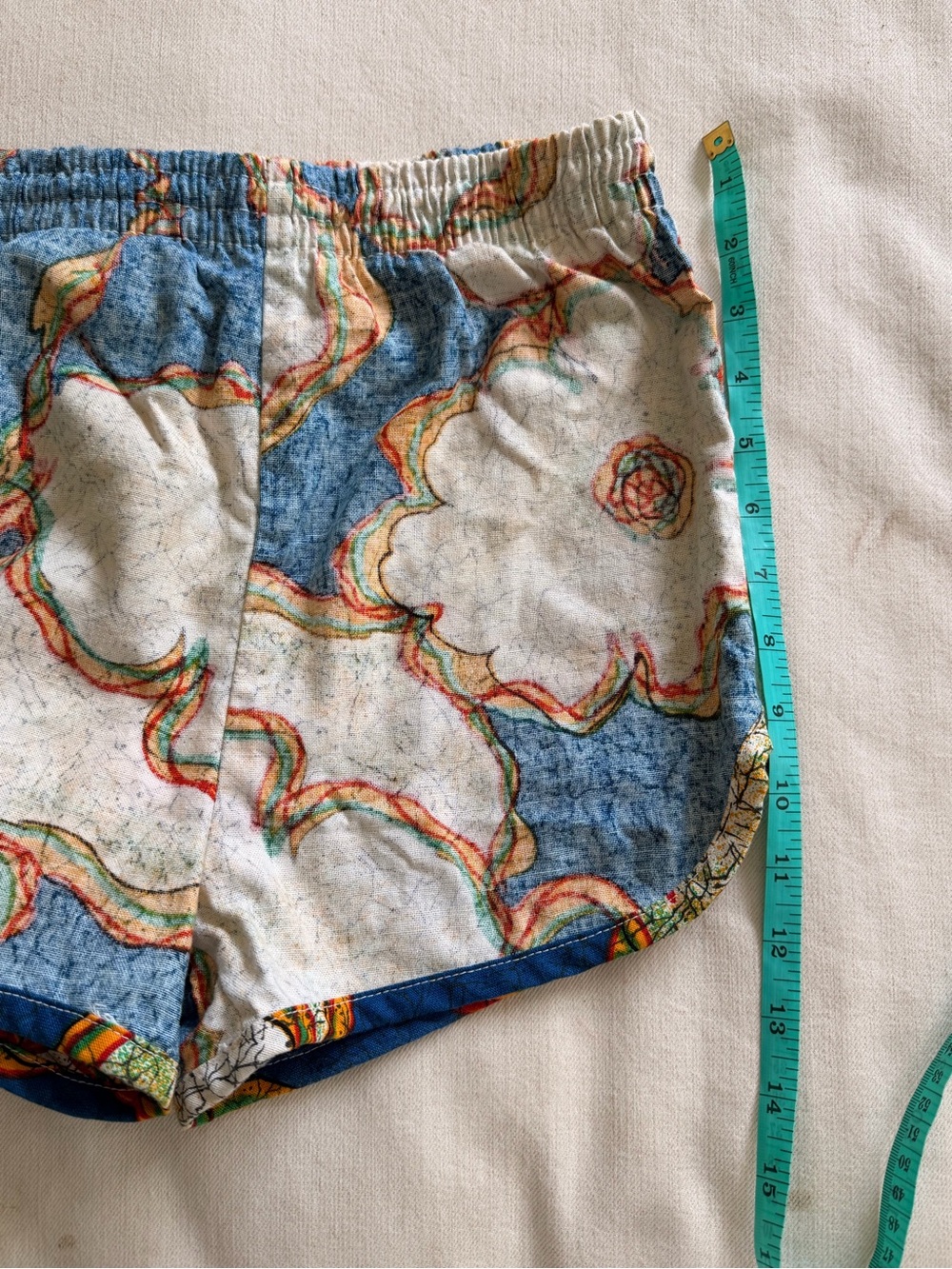 1980s Sears Kings Road Cotton Shorts Elastic Waistband Small - Picture 5 of 6
